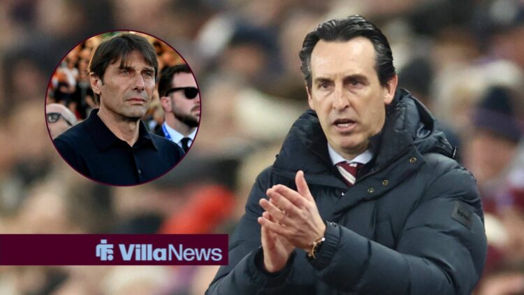 Antonio Conte (inset) and Unai Emery clapping