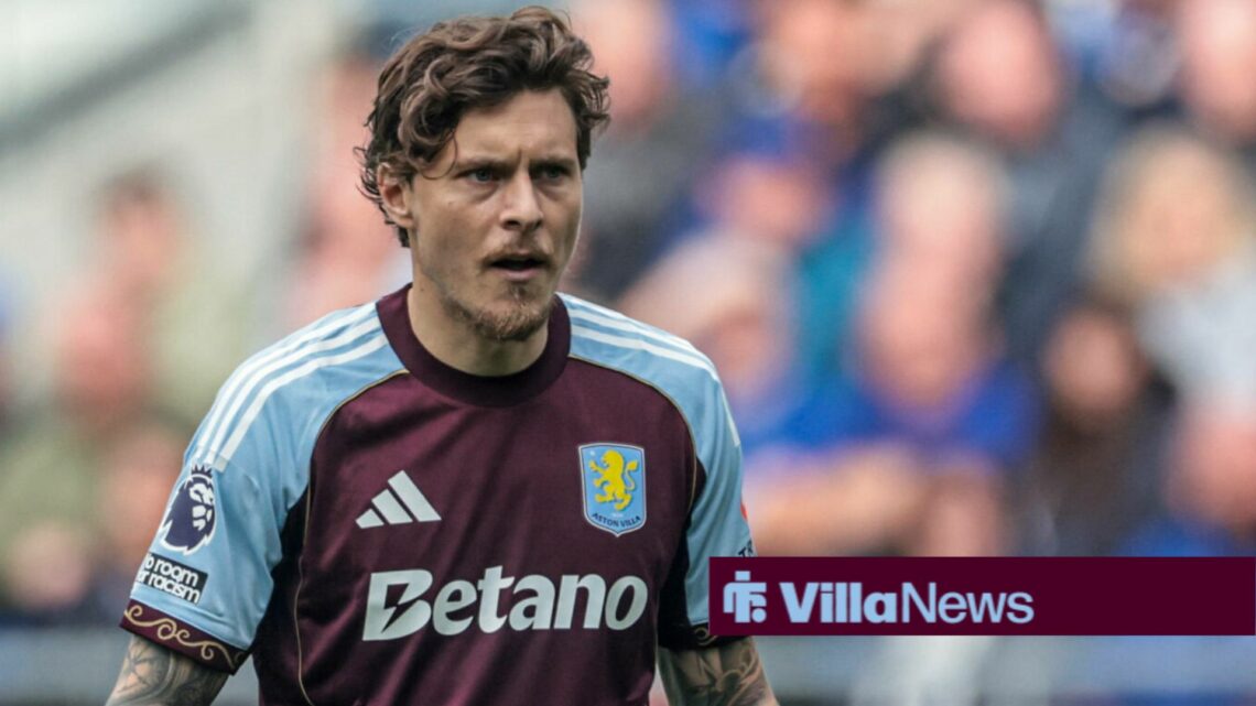 Victor Lindelof in action for Aston Villa