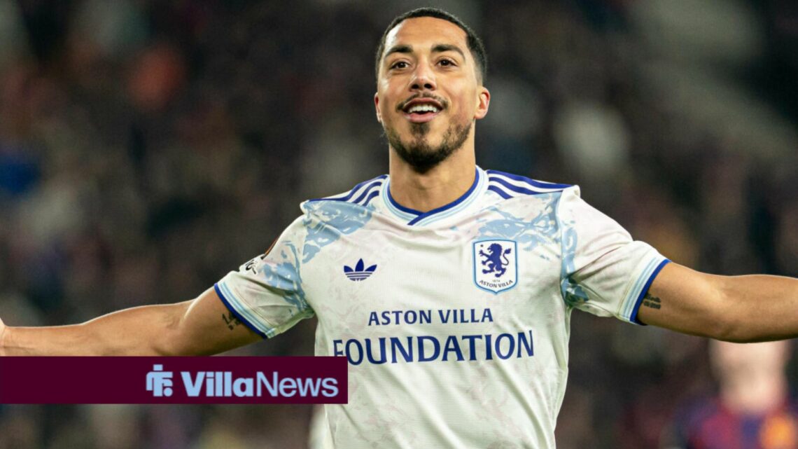 Youri Tielemans celebrating for Aston Villa