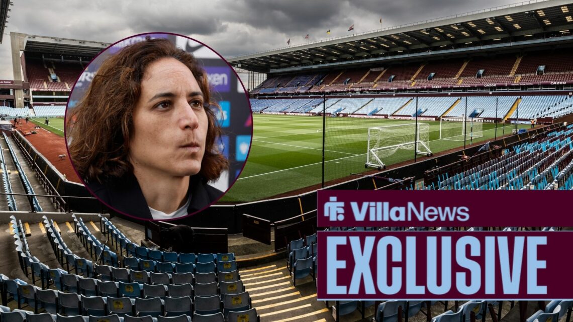 Natalia Arroyo looks on (inset) with Villa Park in the background