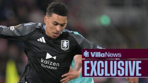 Morgan Rogers of Aston Villa FC during the match of Uefa Europa League Championship between Bologna F.C. and Aston Villa F.C. at the Renato Dall Ara Stadium