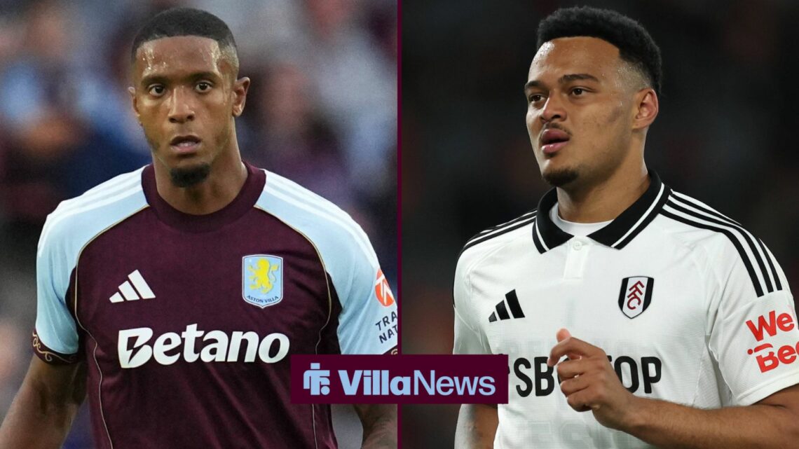 Aston Villa defender Ezri Konsa and Fulham striker Rodrigo Muniz