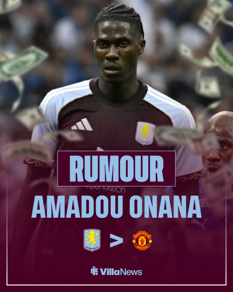 Aston Villa Amadou Onana transfer interest Manchester United