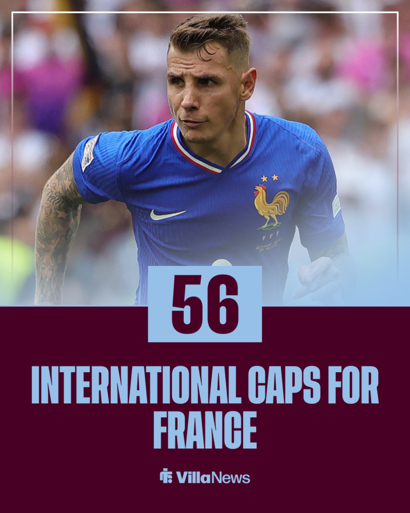 Aston Villa Lucas Digne France appearances