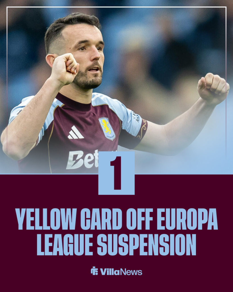 John McGinn Aston Villa yellow card Europa League