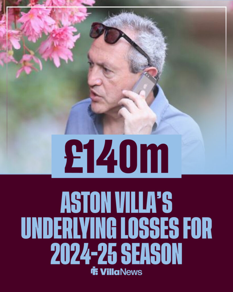 Aston Villa's underlying losses in their 2024-25 accounts.