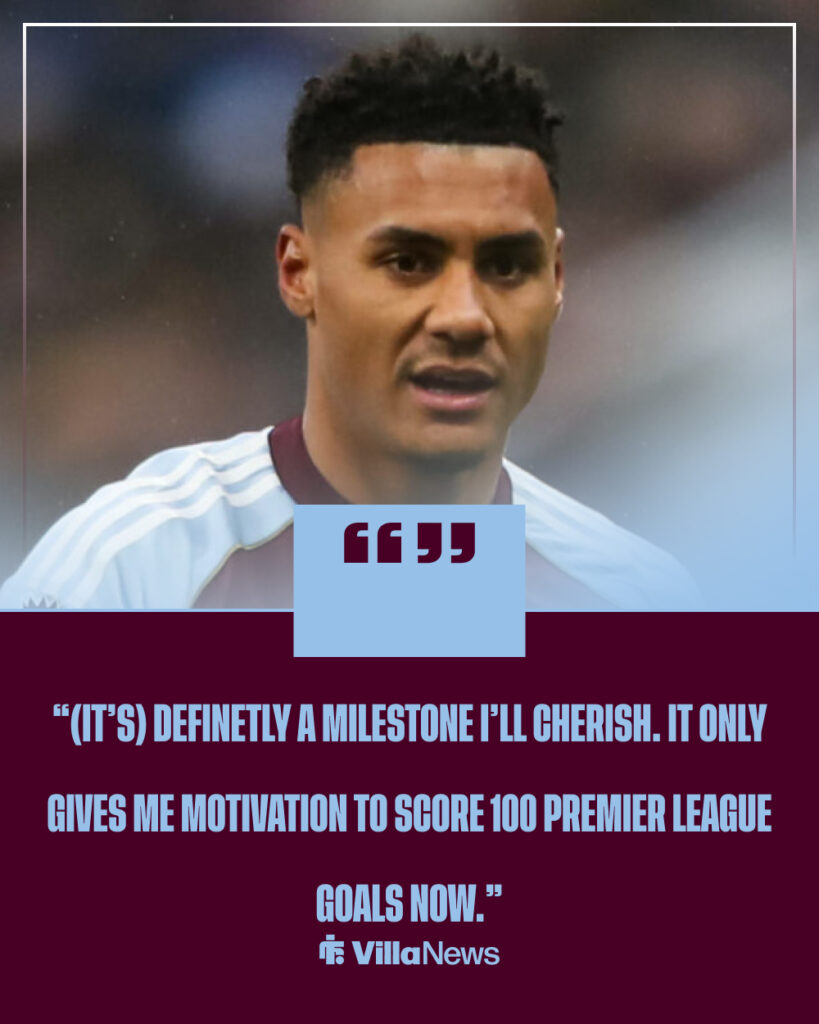 Ollie Watkins on his goal against Bologna.