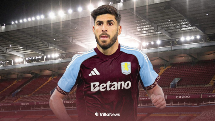 Marco Asensio in an Aston Villa shirt