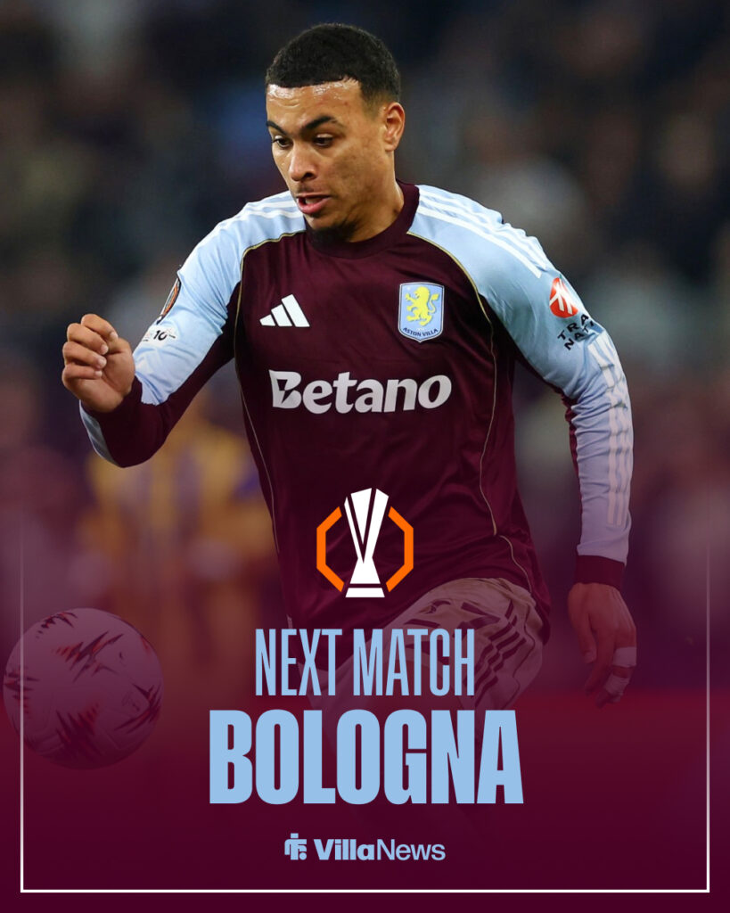 Aston Villa's next match against Bologna.