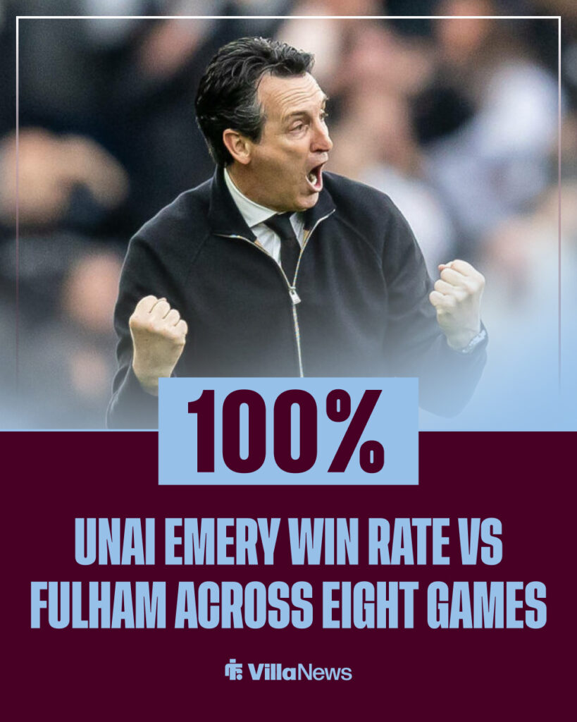 Unai Emery has a perfect record against Fulham