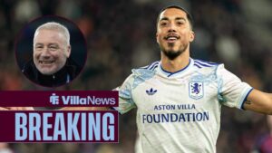 Ally McCoist looking Youri Tielemans 8 Aston Villa celebrating after scoring teams second goal during the UEFA Europa League match between FC Basel 1893 and Aston Villa at St. Jakob-Park, Basel, Switzerland.