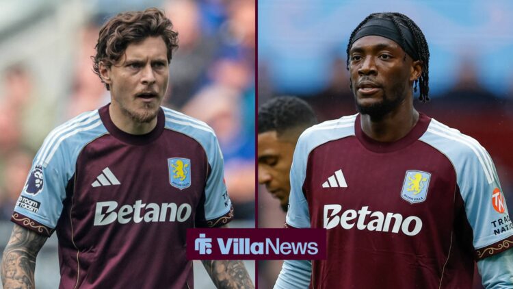 Aston Villa duo Victor Lindelof and Tammy Abraham.