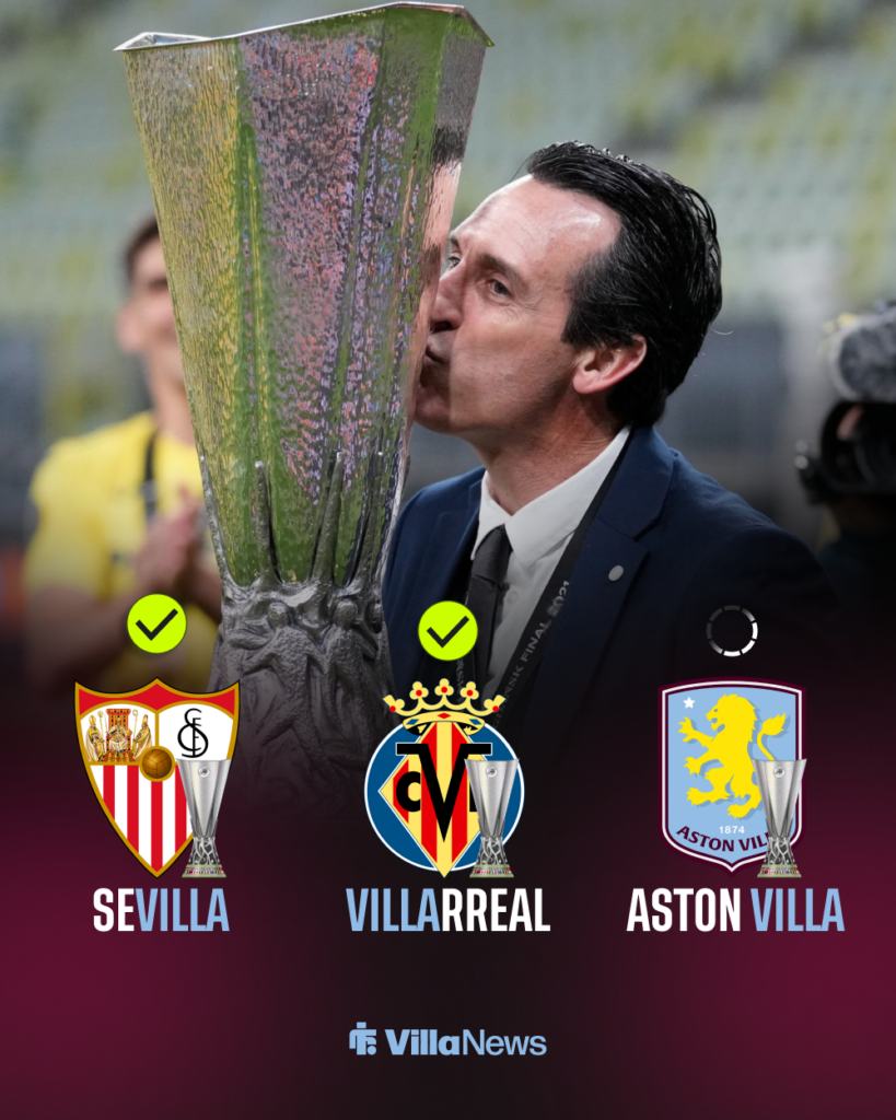 Aston Villa manager Unai Emery's Europa League wins
