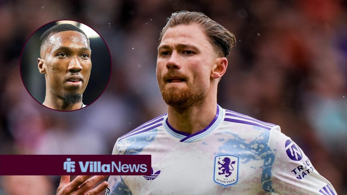 Aston Villa defender Matty Cash as main image with Burnley winger Jaidon Anthony in circular inset on left