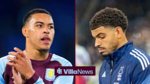 Split image of Aston Villa midfielder Morgan Rogers and Nottingham Forest star Morgan Gibbs-White