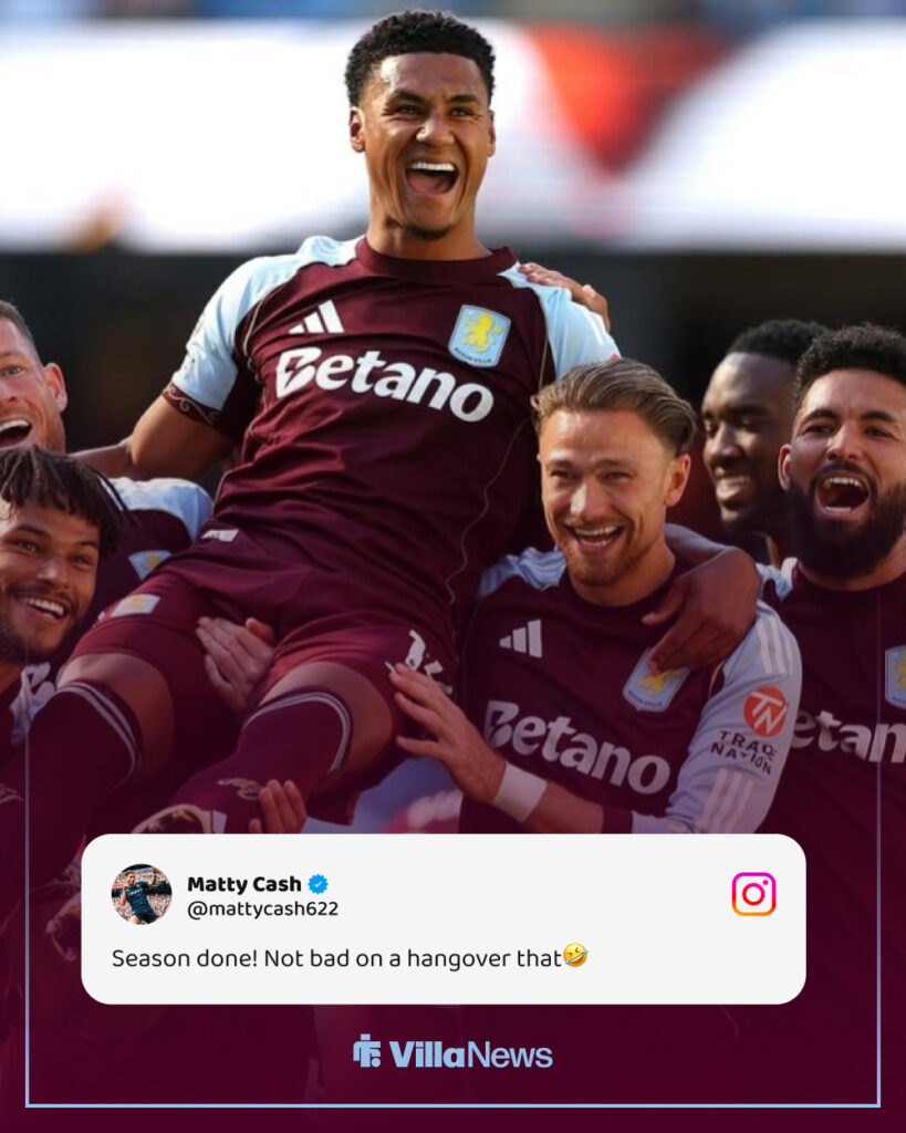 Matty Cash's Instagram post after Aston Villa win vs Man City