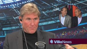 Simon Jordan looking towards a circular frame inset of NSWE