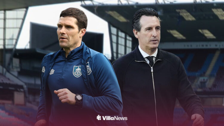 Michael Jackson and Unai Emery standing infront of a Villa Park background.