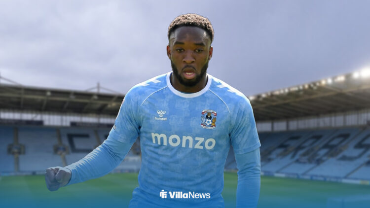 Lamare Bogarde in a Coventry City shirt at the CBS Arena