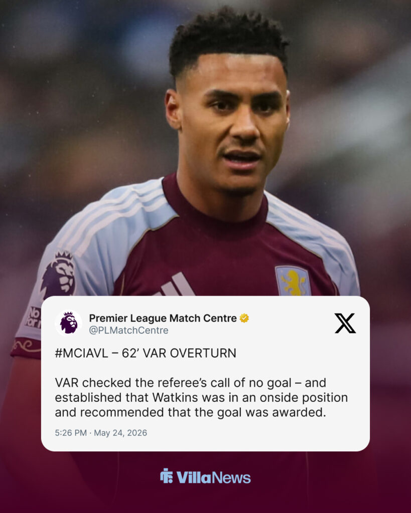 Premier League's statement on Ollie Watkins incident.