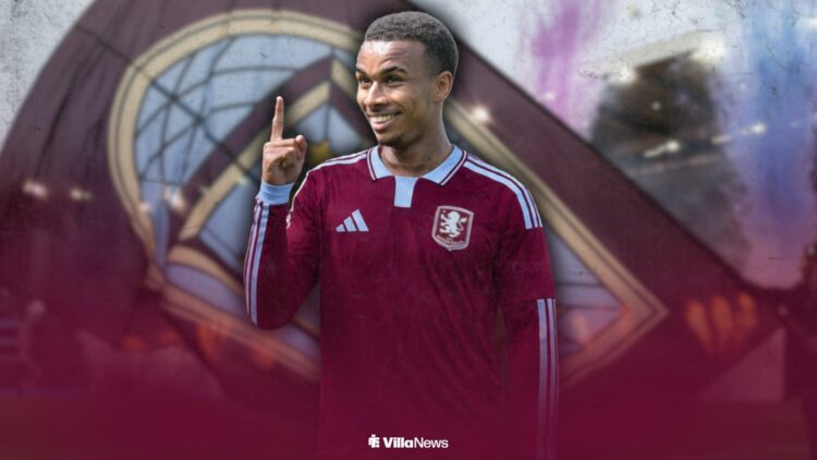 Eli Junior Kroupi in an Aston Villa shirt