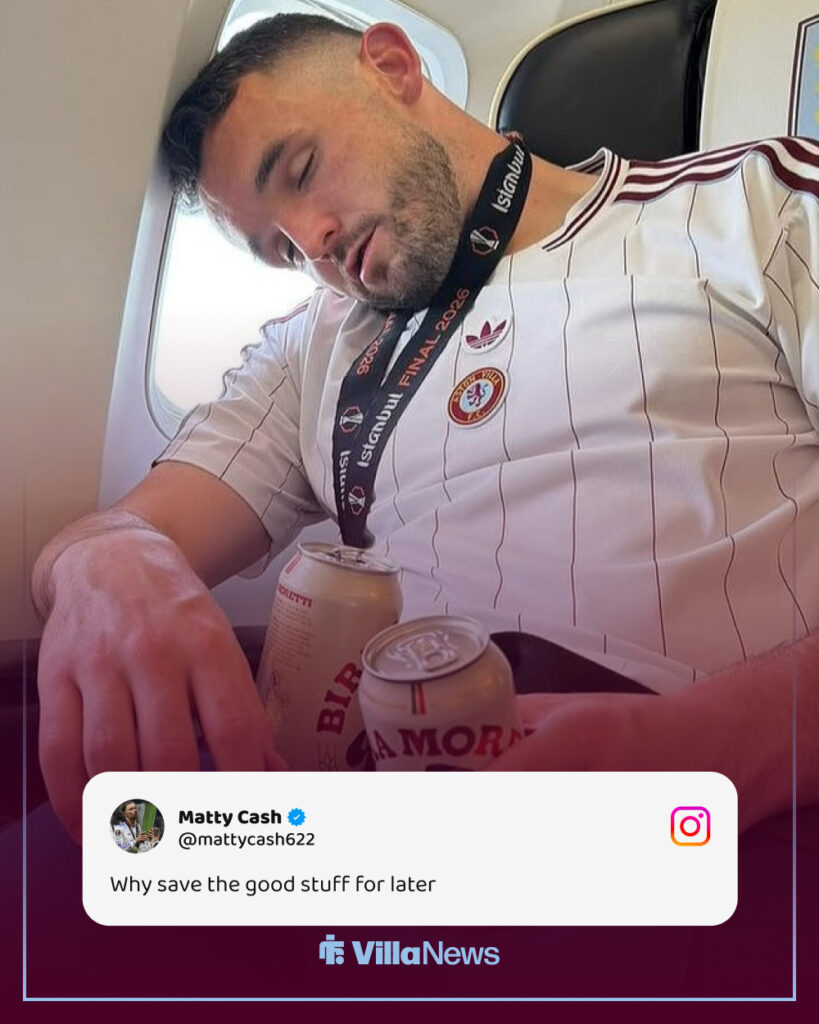 Matty Cash's Instagram post of Aston Villa captain John McGinn after Europa League final win vs Freiburg